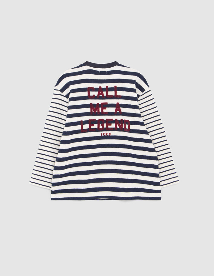 T-shirt marinière marine découpe asymétrique garçon