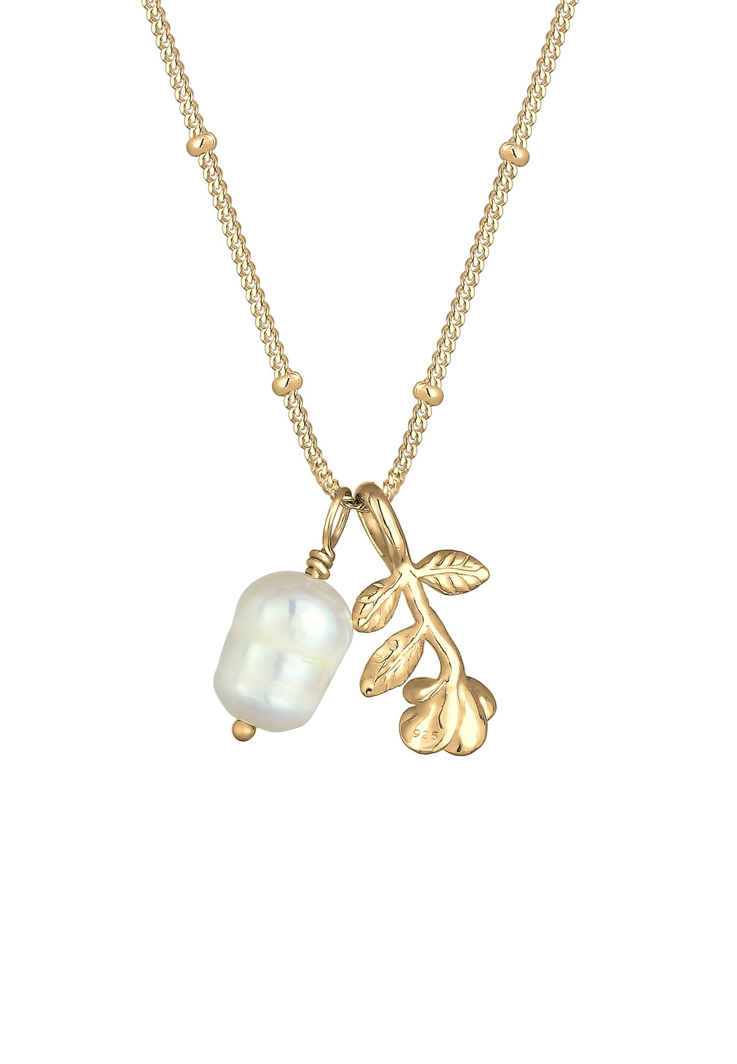 Collana da donna Elli Rose con perla coltivata d'acqua dolce e argento placcato oro (925/1000)