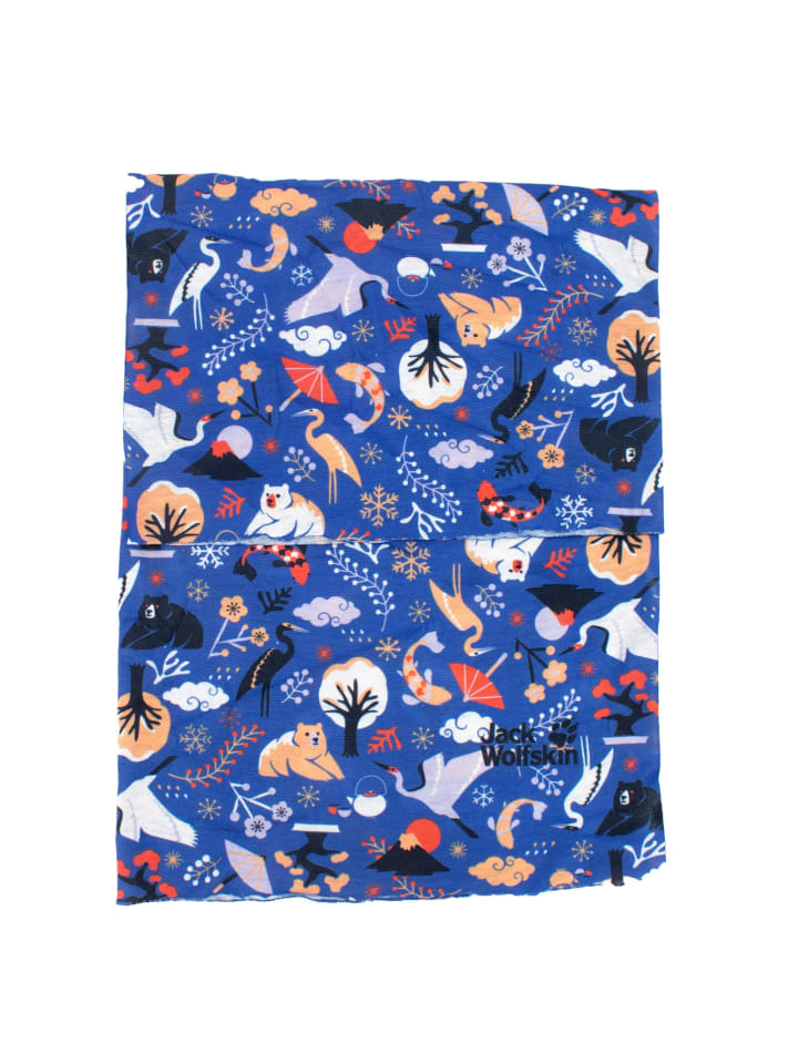 Jack Wolfskin Schal Print Headgear Tube Neck Warmer in Blau günstig kaufen onesize