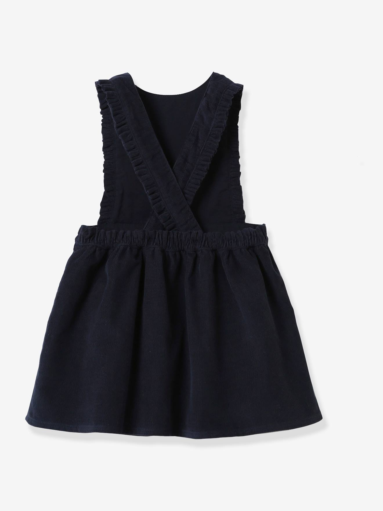 Robe tablier bébé CYRILLUS en velours marine