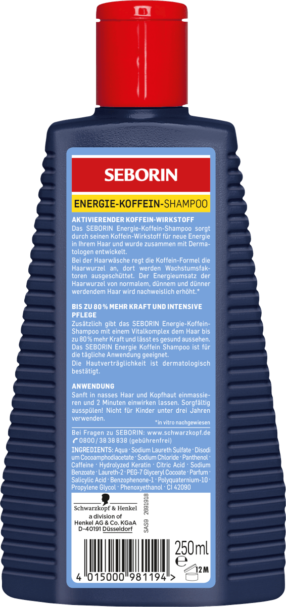 Shampoo Energie Koffein, 250 ml