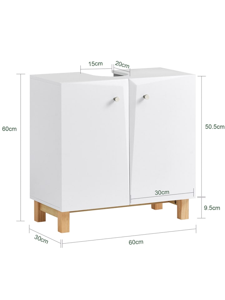 SoBuy Waschbeckenunterschrank in Weiß - (B)60 x (H)60 x (T)30cm günstig kaufen onesize