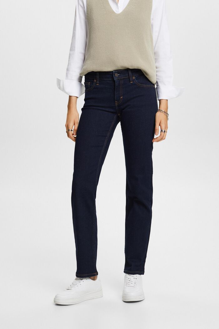 Stretchjeans mit geradem Bein, Baumwollmix