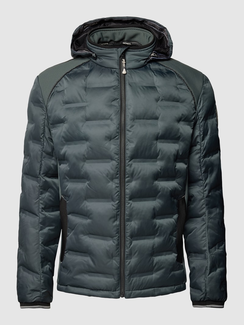 Steppjacke mit Label-Detail in olivgrün