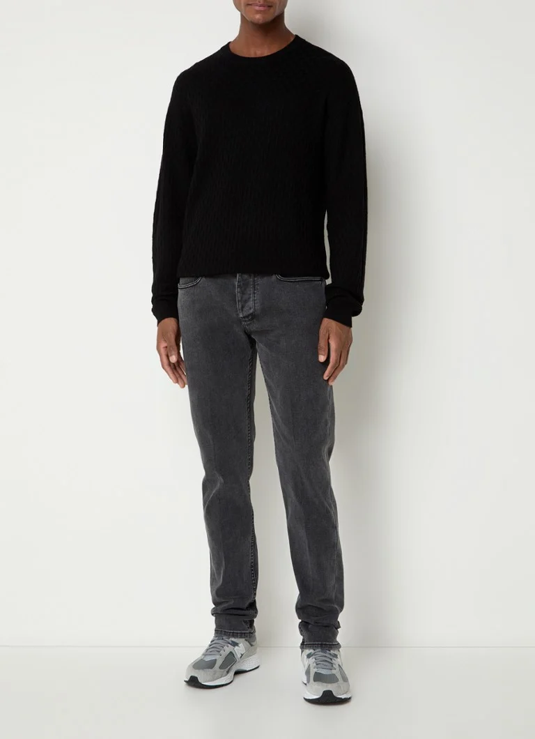 Emporio Armani textured chunky knit wool pullover