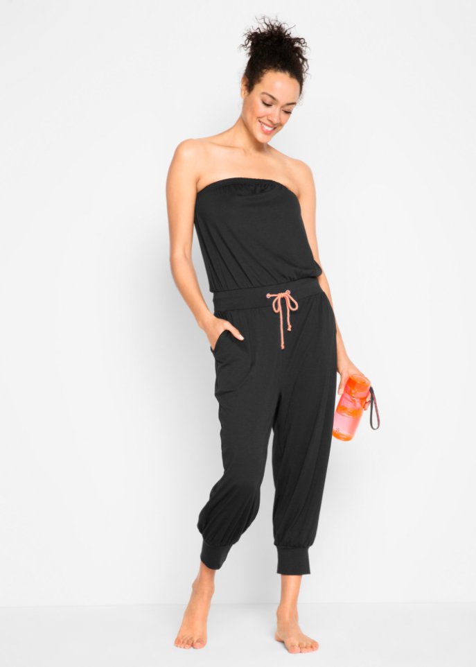 Bandeau-Jumpsuit mit Viskose