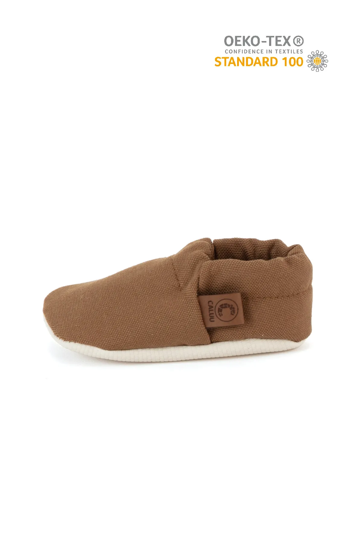 Caluu Baby  Braune Babyschuhe aus Öko-Tex-Baumwolle