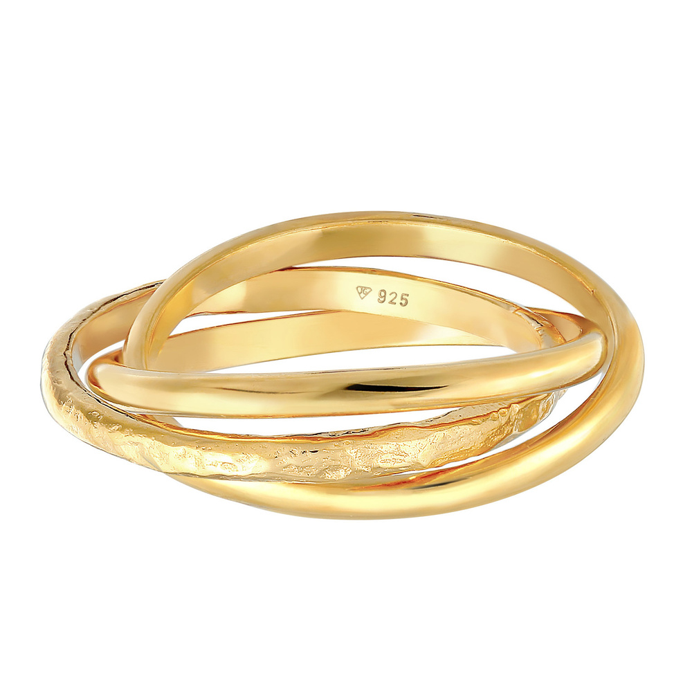 Elli Elli Bague Bague enveloppante pour femmes Trinity Basic Classic en argent sterlin Bague