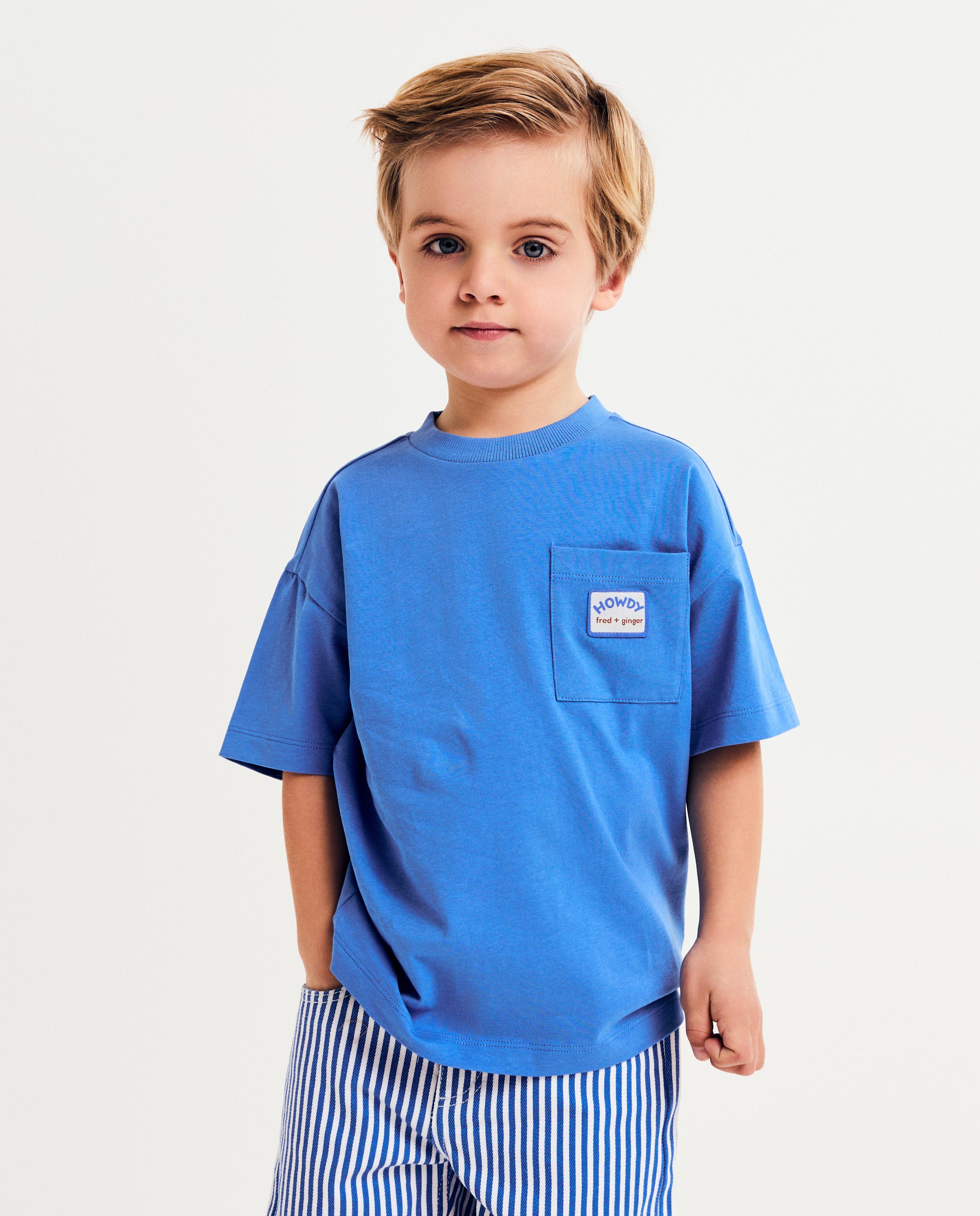 Tricou Fred + Ginger albastru, unisex, 92-128 albastru
