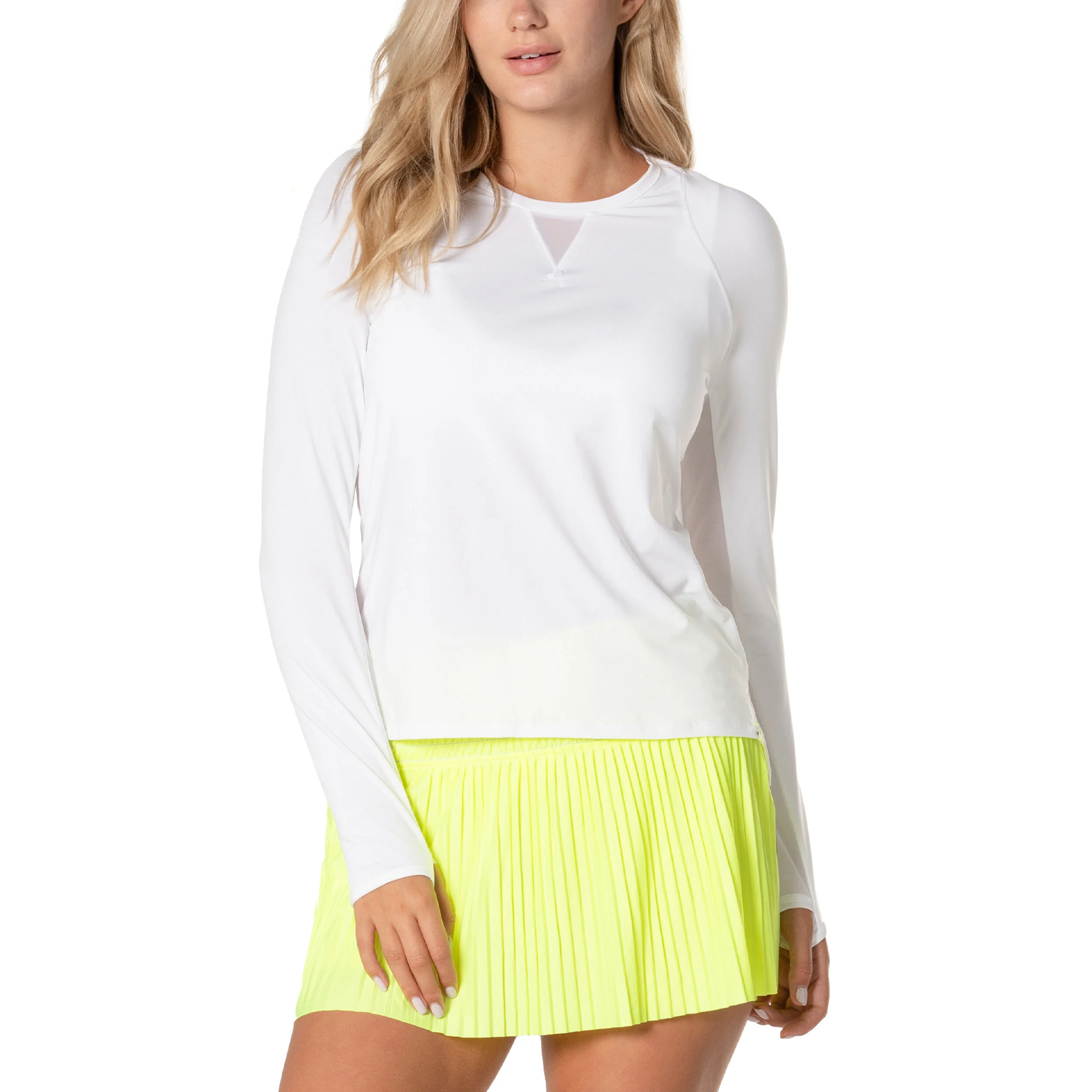 High Low Breezy Longsleeve Damen - Weiß