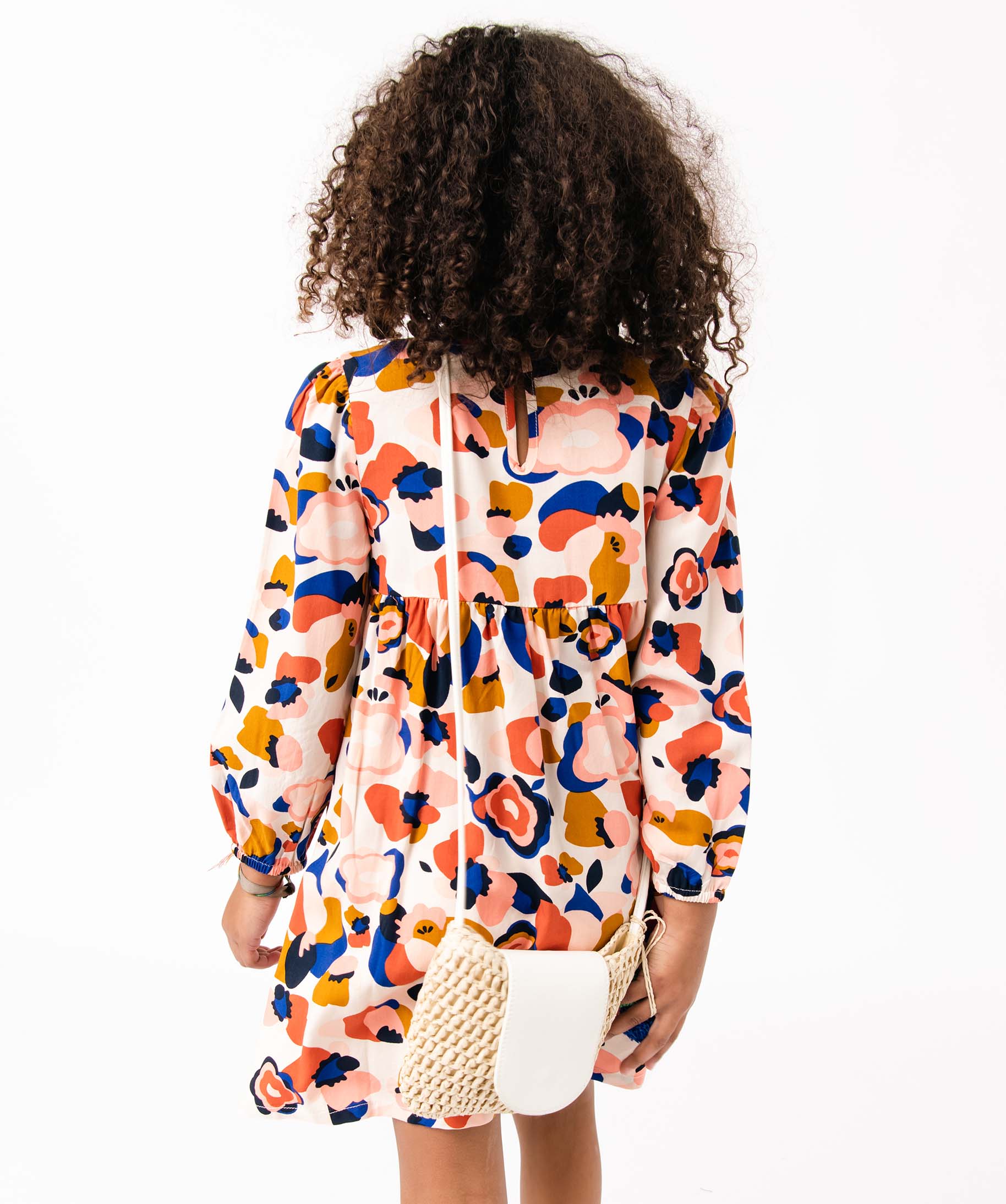Sac fille en paille avec rabat contrastant beige | GEMO