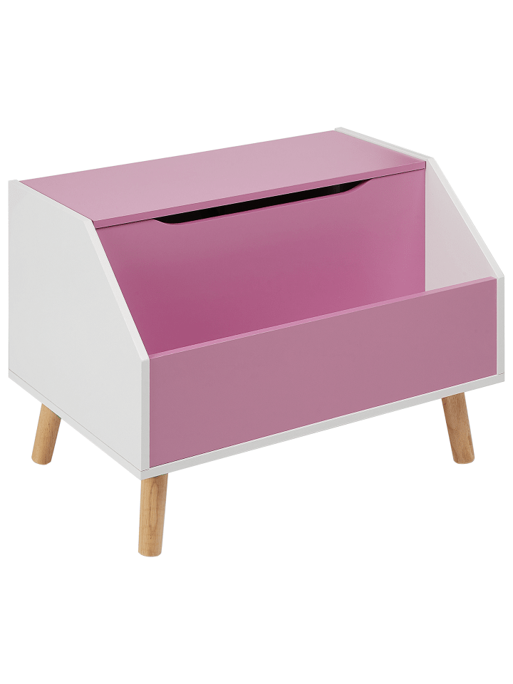 Beliani Sideboard CASPER in Rosa/Weiß/Heller Holzfarbton - (W) 60 x (H) 43 x (L) 41 cm günstig kaufen onesize