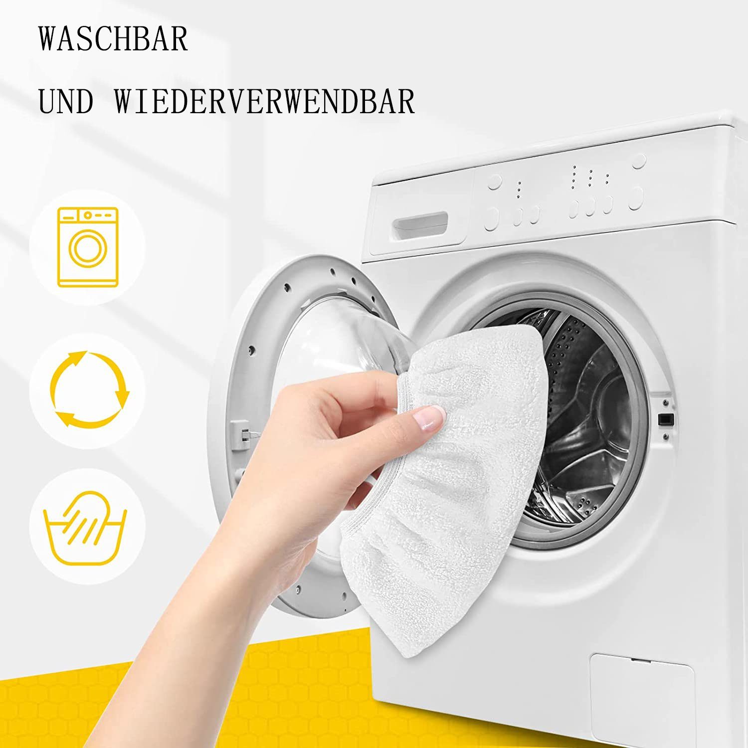 GelldG Dampfreiniger 8 Mikrofaser-Überzugsset Kompatibel für Kärcher Dampfreiniger Zubehör