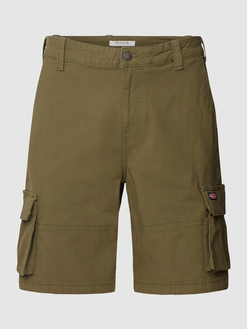 Cargoshorts mit Label-Detail in olivgrün