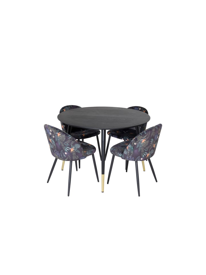 ebuy24 Essgruppe Dipp 1 (5-teilig) Schwarz 115 x 115 cm günstig kaufen onesize