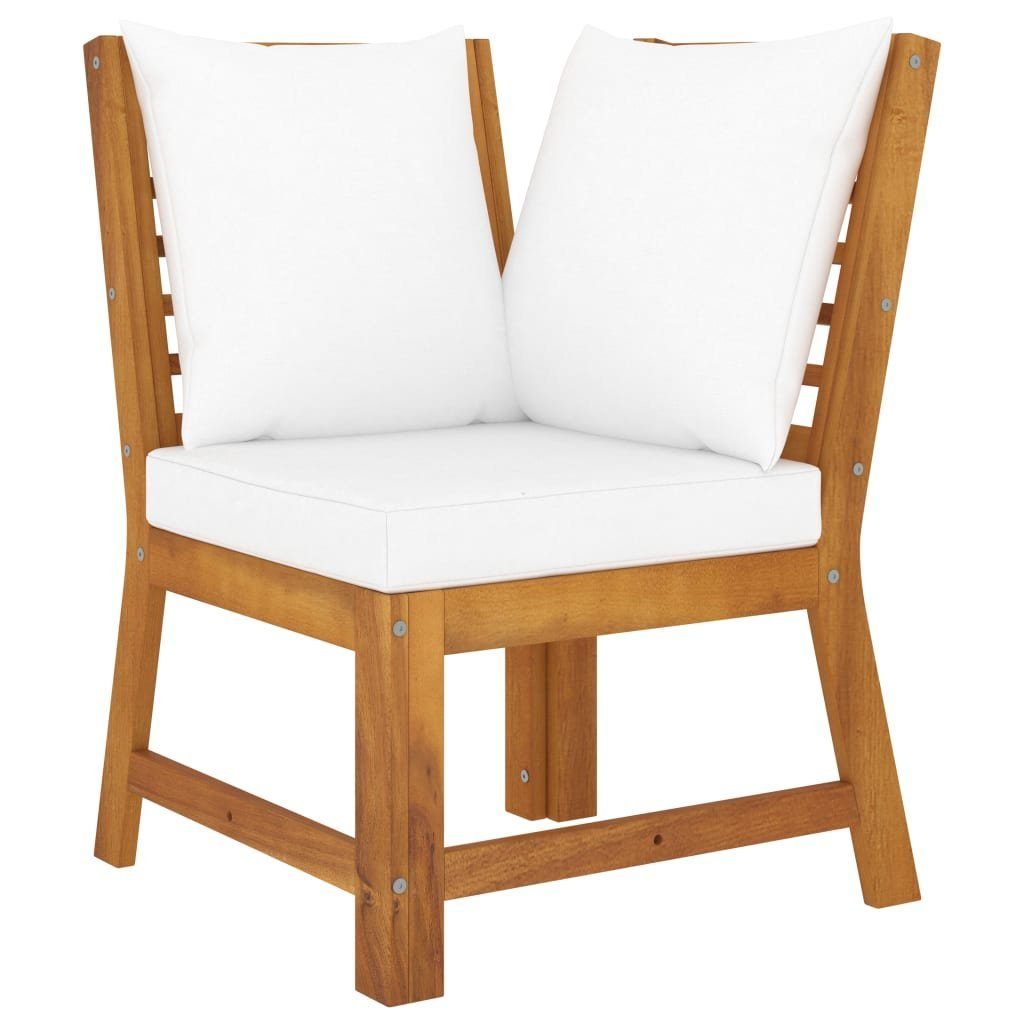 vidaXL Gartenlounge-Set 4-tlg. Garten-Lounge-Set mit Auflagen Creme Massivholz Akazie, (1-tlg)