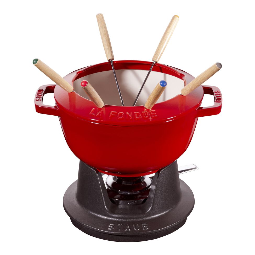 Fondue Set 20 cm, Kirsch-Rot