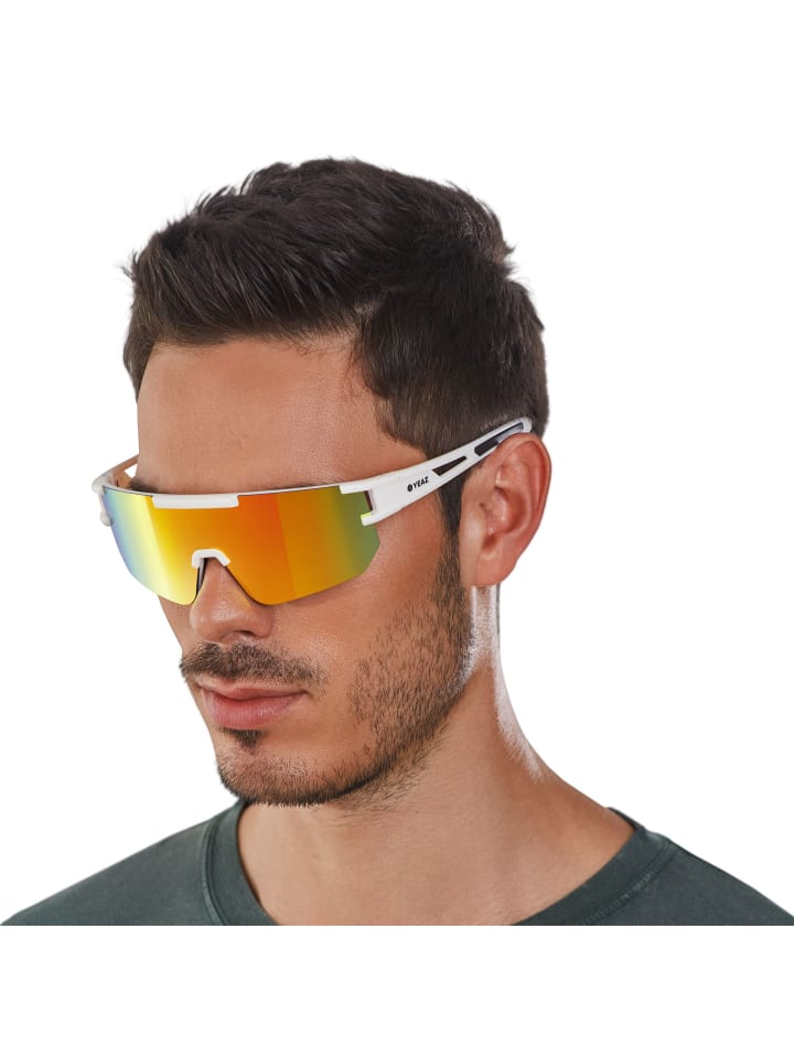 YEAZ SUNSPARK Sport-Sonnenbrille Creme White/Mango Red in weiß günstig kaufen onesize