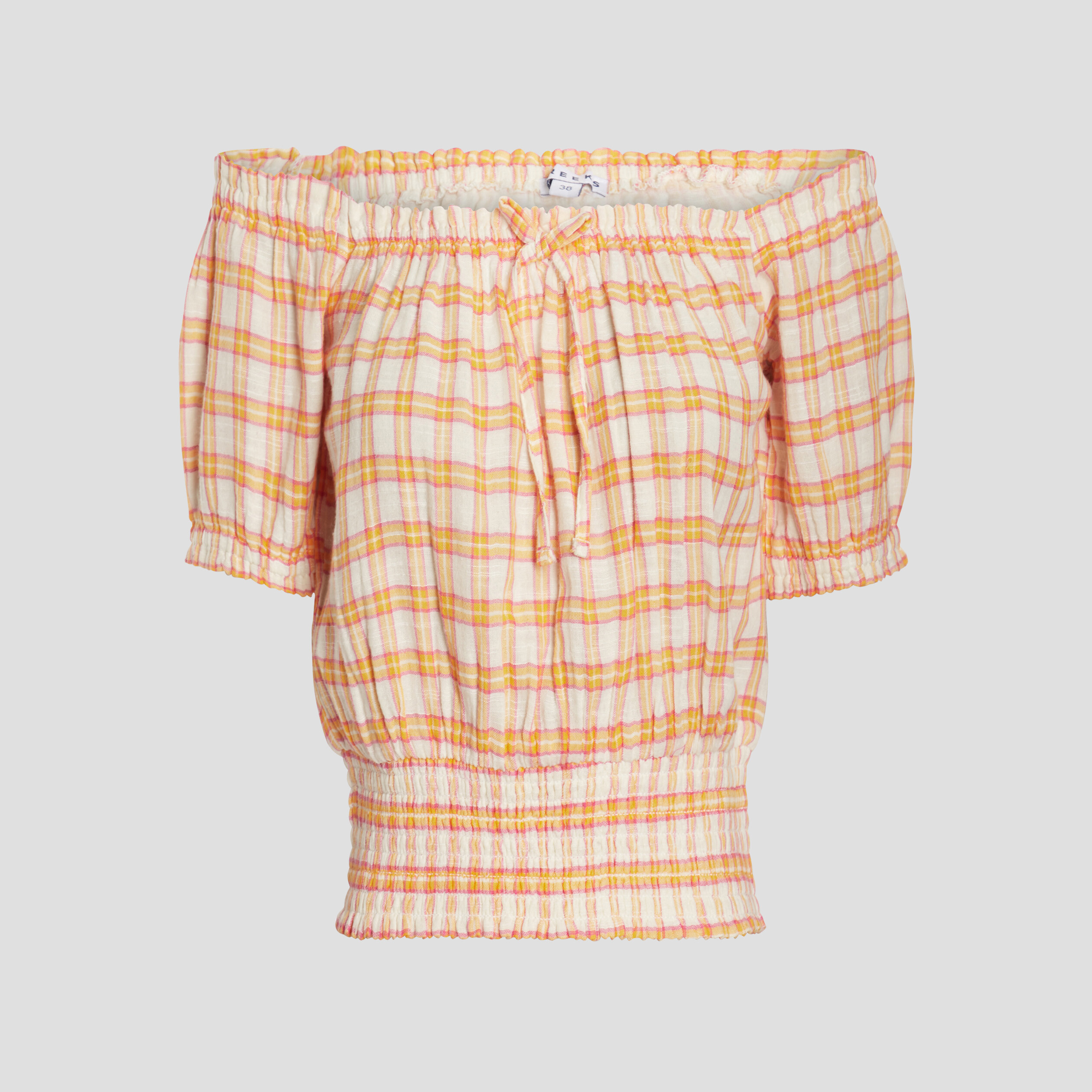 Blouse cropped manches courtes orange femme | La Halle