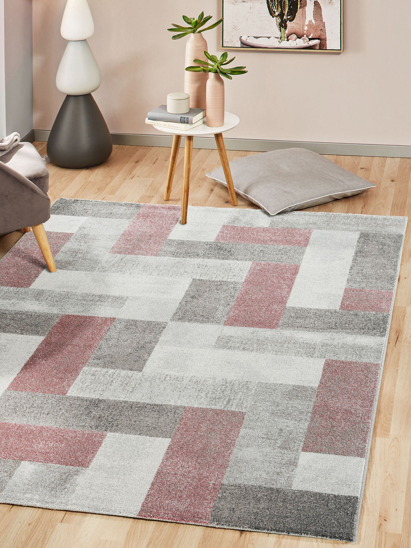 Urban Maze Moderner Teppich, Berry