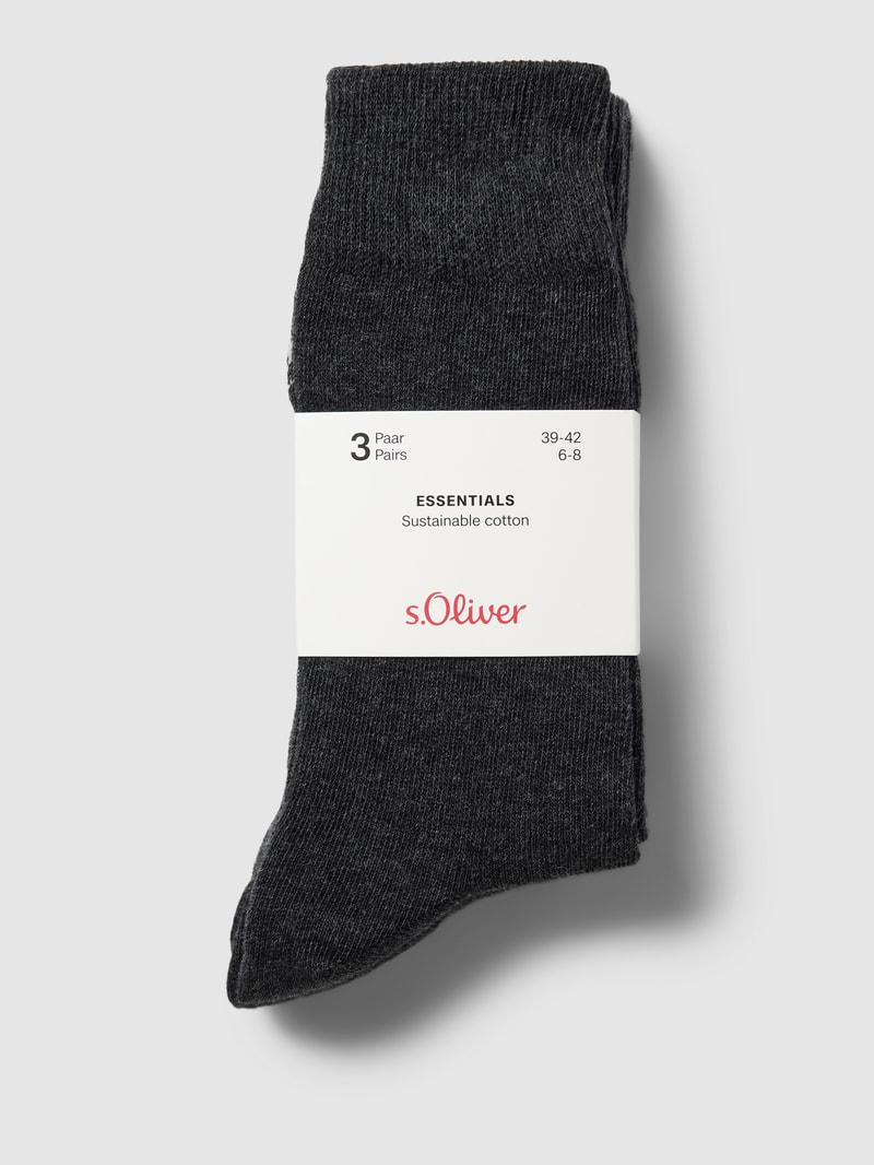 Socken mit Label-Detail im 3er-Pack in dunkelgrau
