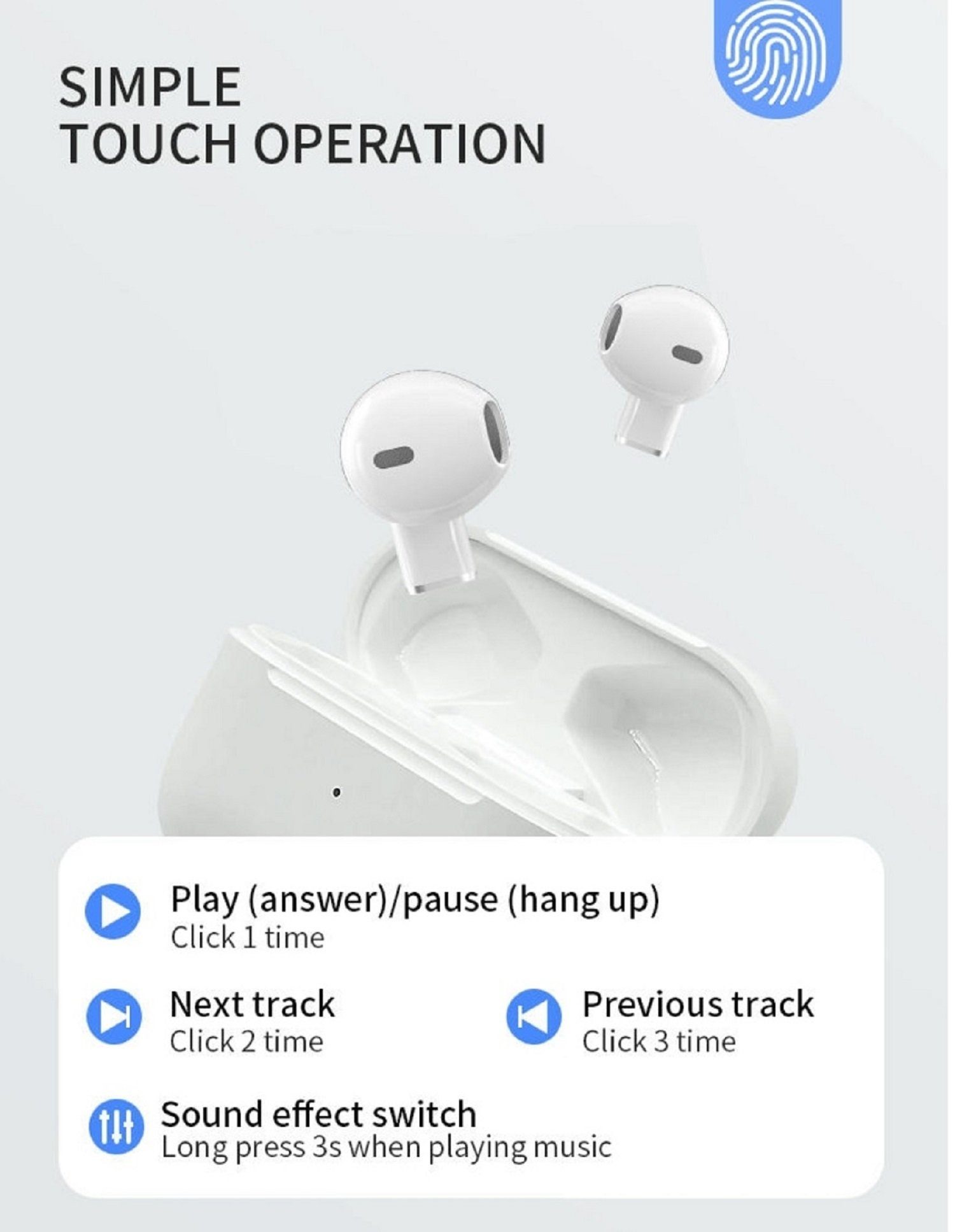 Remax TWS-1 5.0 True Wireless mit Ladecase Headset Bluetooth-Kopfhörer (Bluetooth, Touch Control, Bluetooth, True Wireless Stereo 5.1, für Smartphome)
