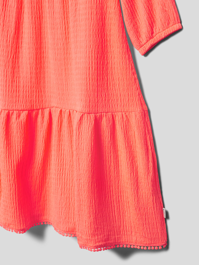 Blusenkleid in Crinkle-Optik Modell 'BOHO' in neon rot