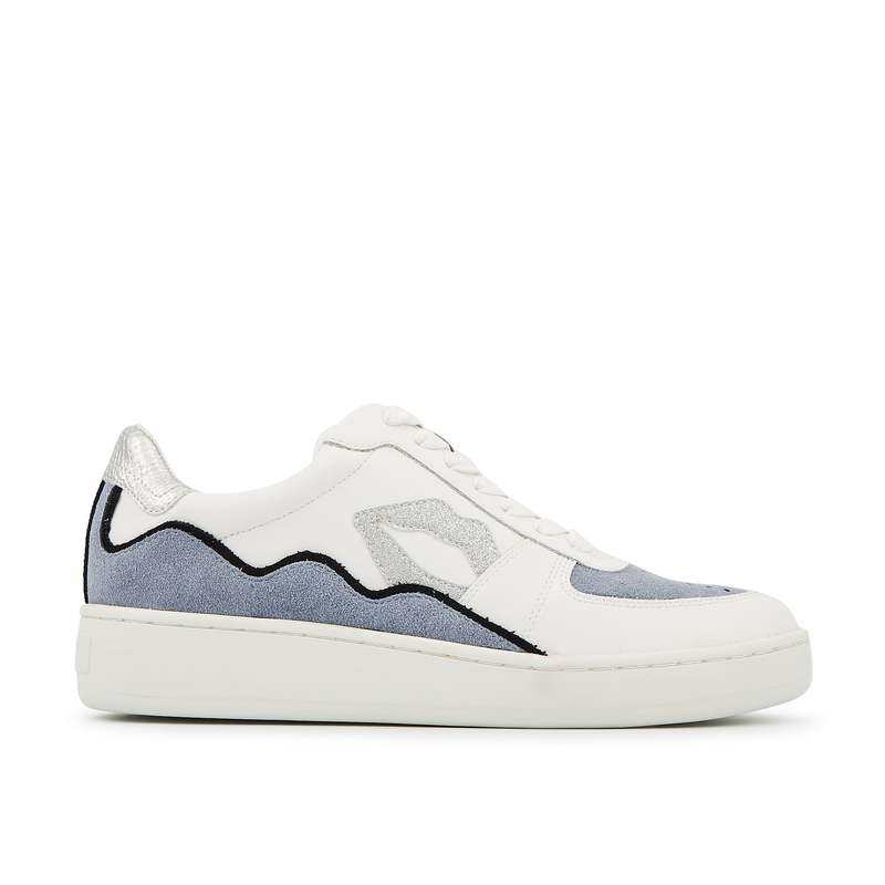 Baskets en cuir Loulou blanc silver suede
