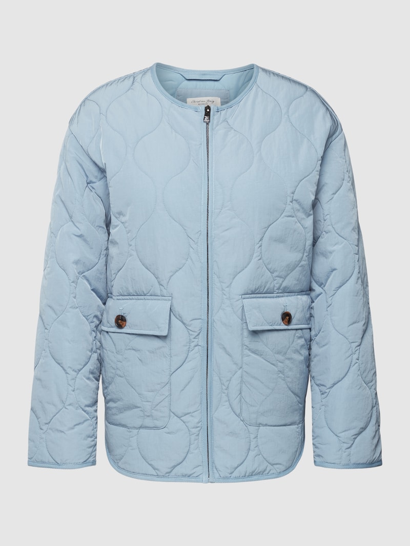 Steppjacke mit abgerundetem Saum in rauchblau