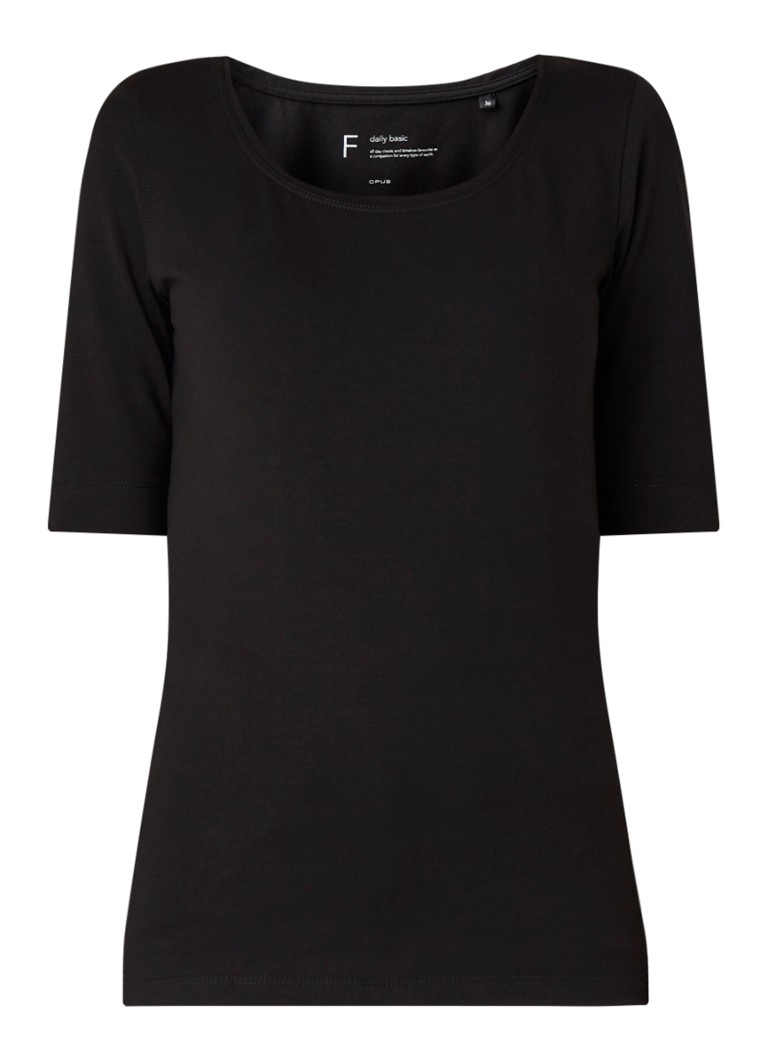 OPUS Daily basic cotton T-shirt with round neck