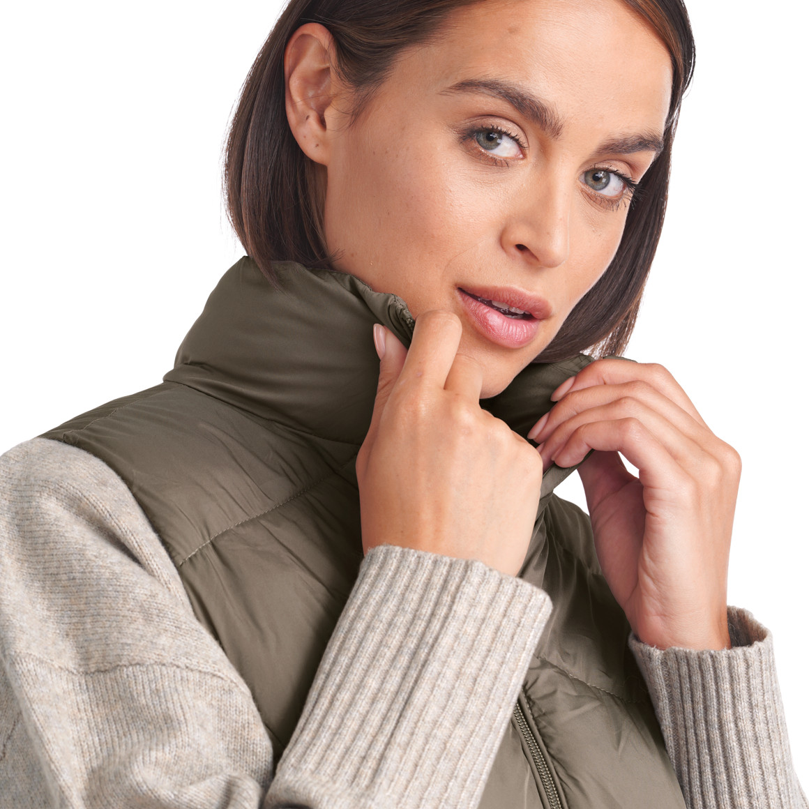 Damen Steppweste mit Zippertaschen