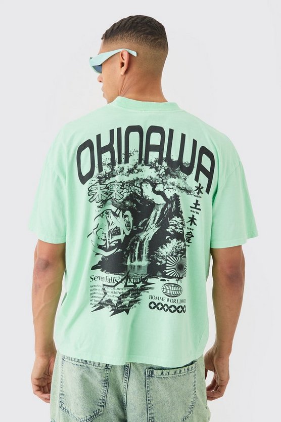 Oversize T-Shirt mit Okinawa-Print