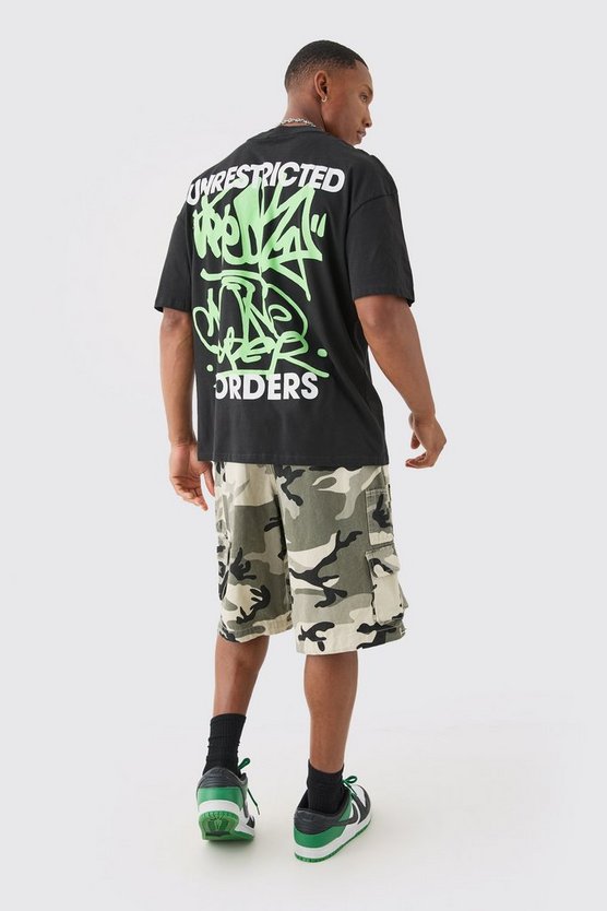 Oversize T-Shirt mit Graffiti-Print