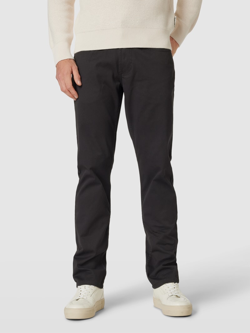 Stoffhose mit Strukturmuster in dunkelgrau