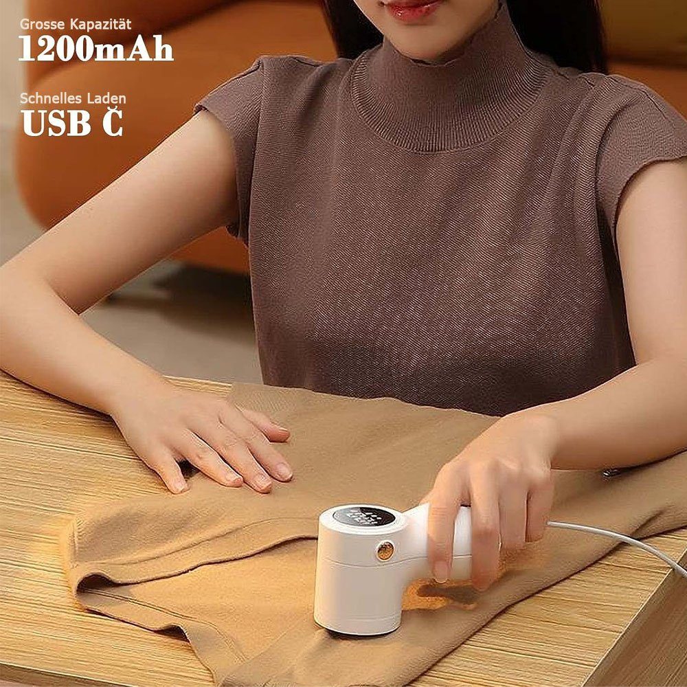 Sarfly Fusselrasierer Fusselrasierer Elektrisch Fusselentferner Wiederaufladbar mit 3 Modi, Intelligente LED-Anzeige, USB-C-Ladeanschluss