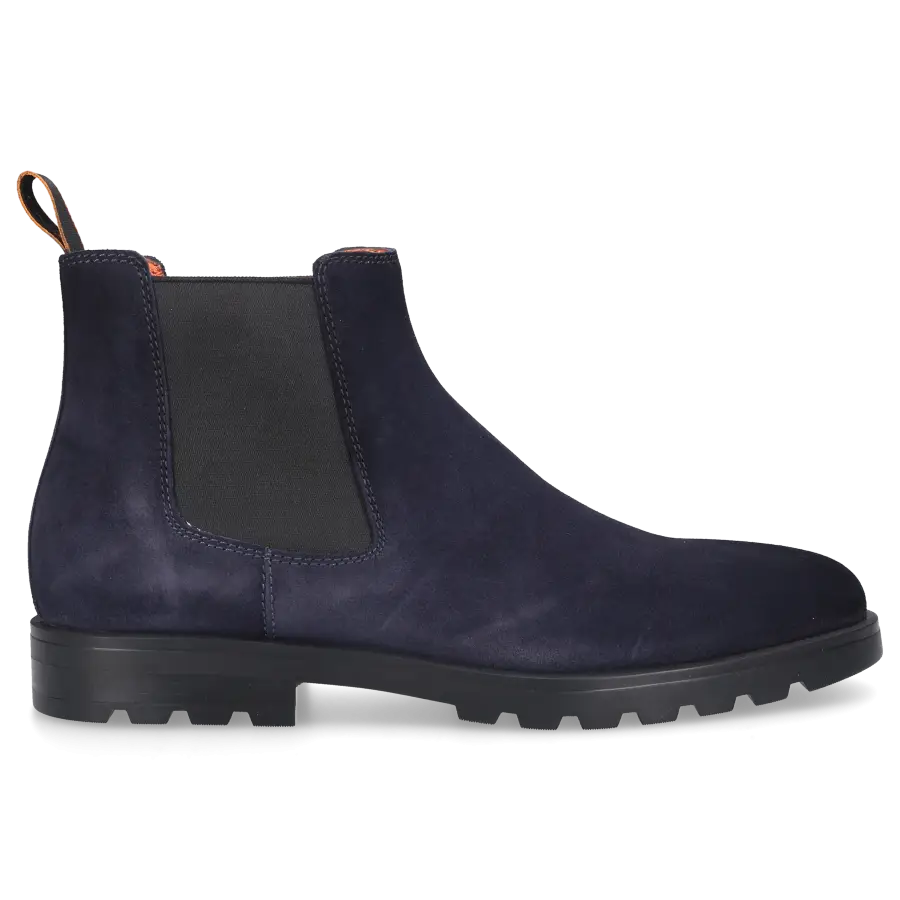 Santoni - Chelsea Boots 18588 Veloursleder - blau