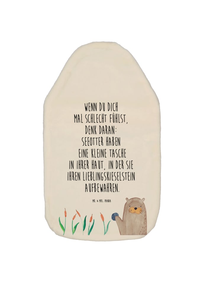 Mr. & Mrs. Panda Wärmflasche Otter Stein mit Spruch in Weiß günstig kaufen onesize