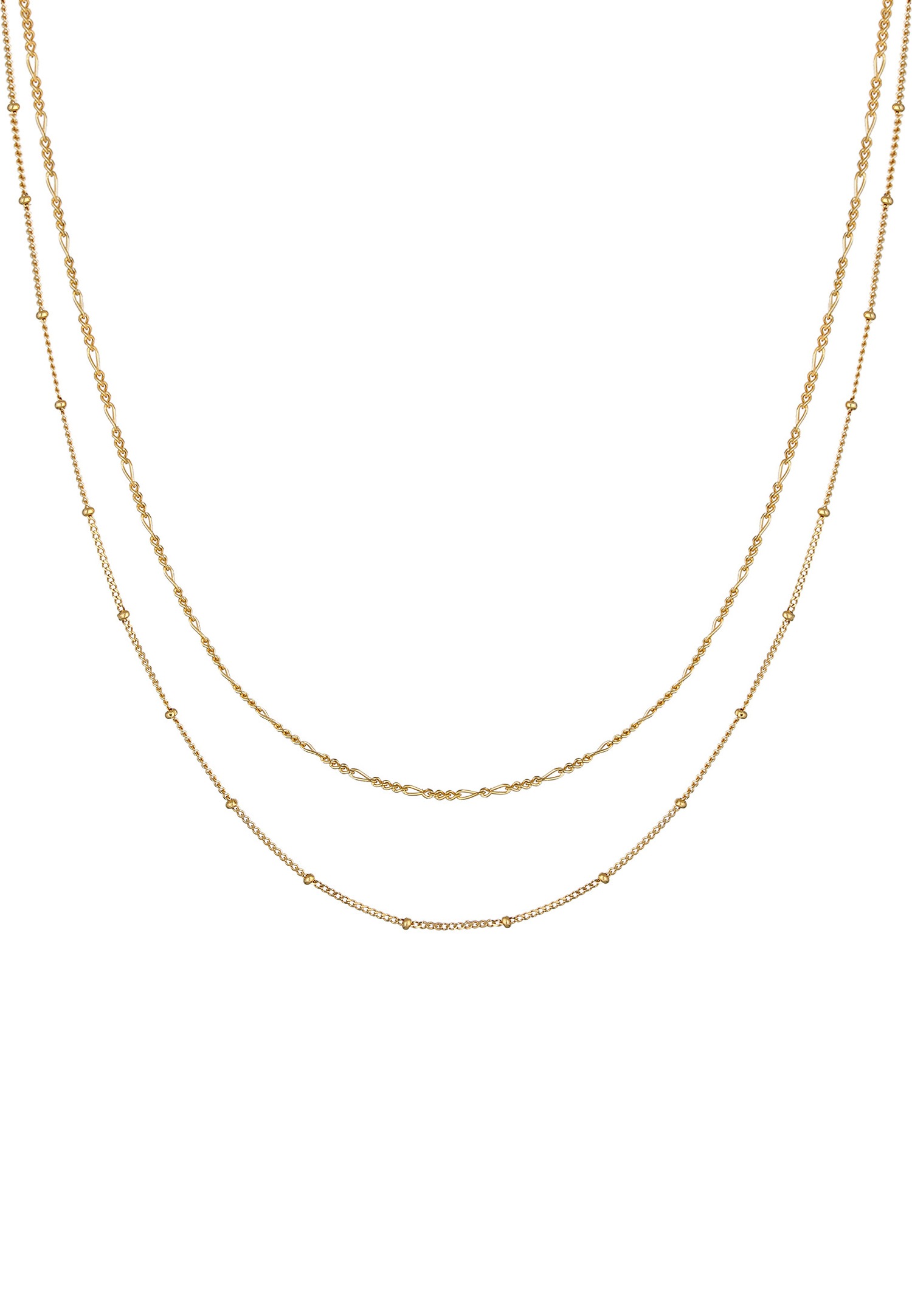 Collar básico de cadena de bolitas Figaro de Elli Layer para mujer - (925/1000) Plata