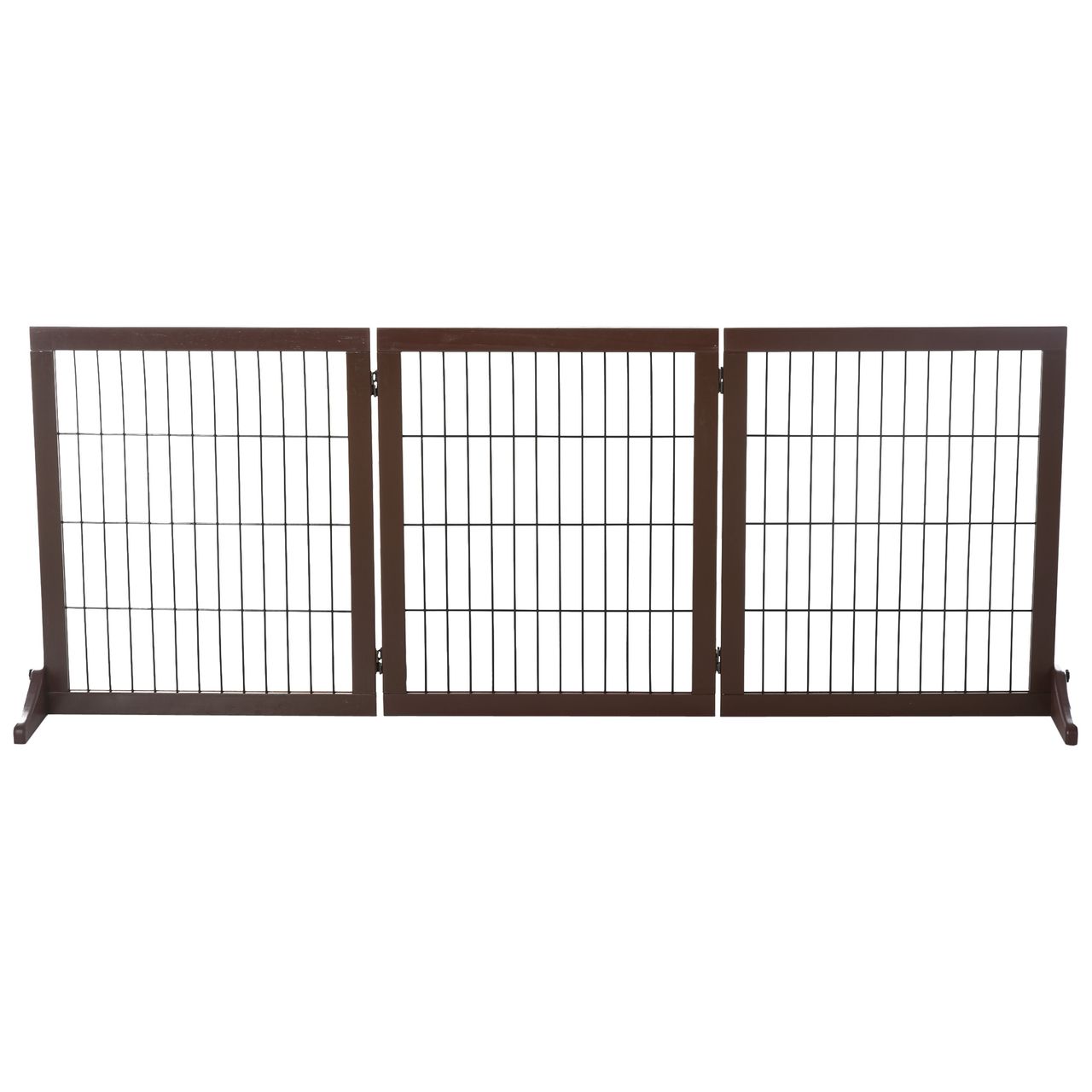 PawHut Absperrgitter für Hunde Schutzgitter Hundegitter Treppengitter Hundeabsperrgitter Türschutzgitter Kiefernholz Braun 185 x 36 x 71 cm