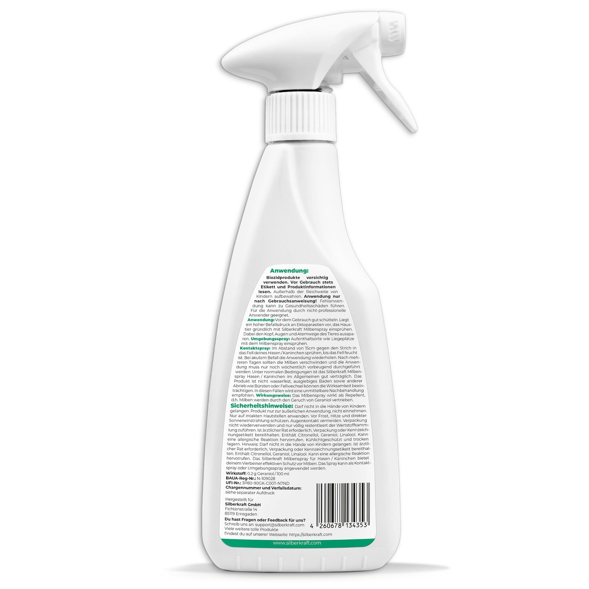 Silberkraft Insektenspray Milbenspray Hase/Kaninchen, 500 ml, 1-St.