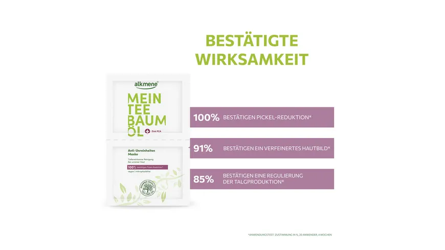 alkmene Mein Teebaumöl Anti-Unreinheiten Maske 14 ml
