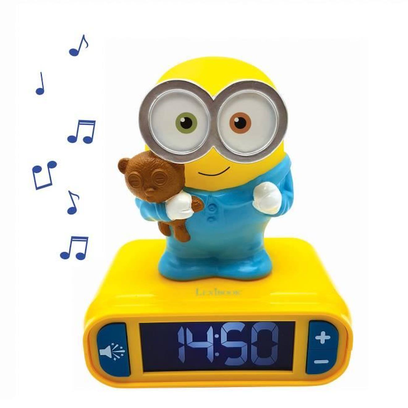 Réveil avec Veilleuse en 3D design Les Minions et effets sonores jaune