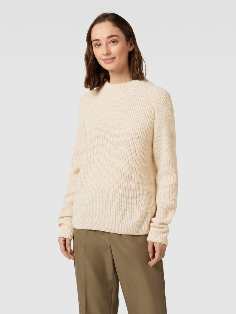 Strickpullover mit Rundhalsausschnitt in sand