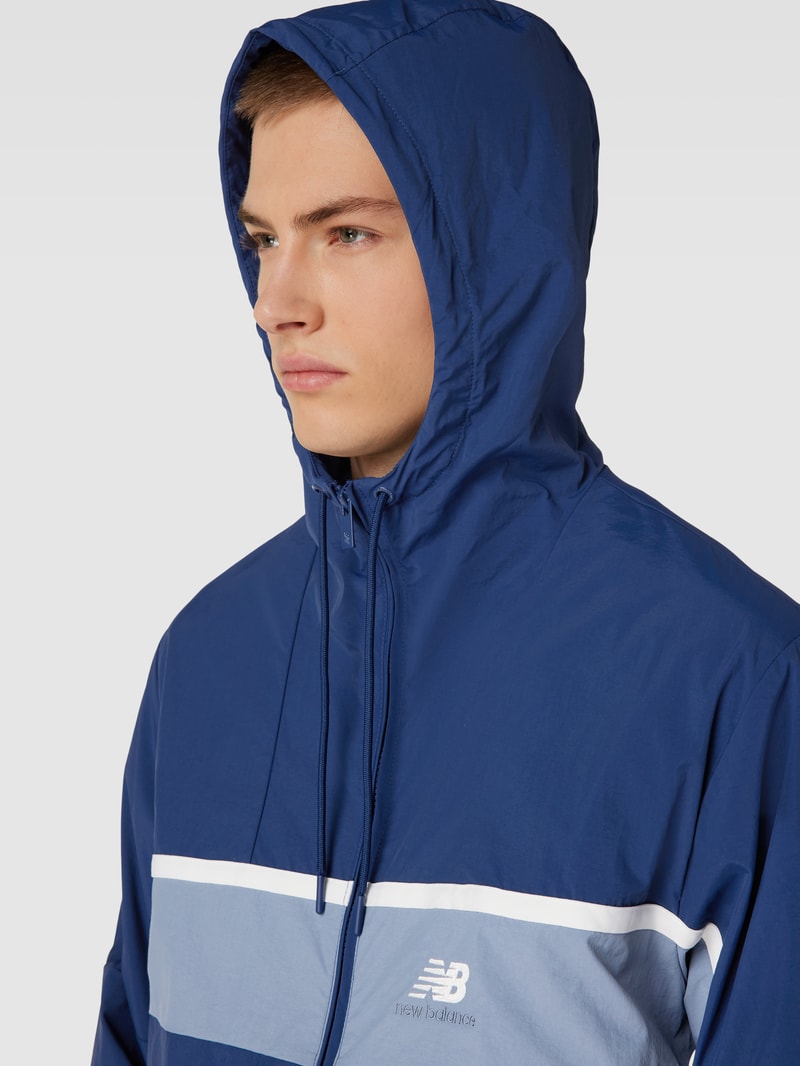 Trainingsjacke mit Label-Stitching in marineblau