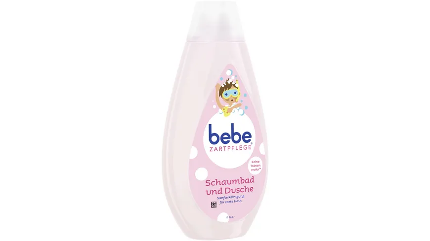 bebe ZARTPFLEGE Schaumbad und Dusche Sanfte Reinigung für zarte Haut 500 ml