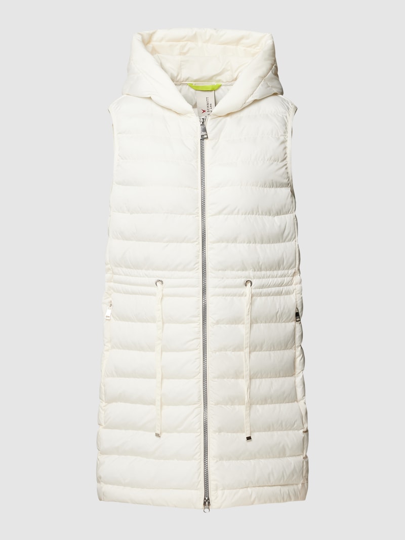 Steppweste mit Kapuze in offwhite