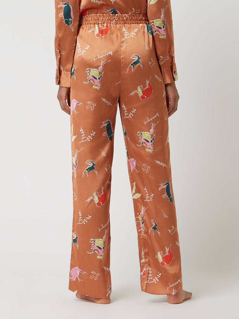 Pyjama-Hose mit Allover-Muster Modell 'Alisa' in camel