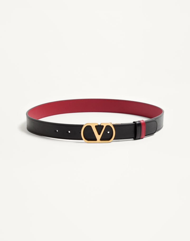 VLogo Signature Vendbart Bælte i Skinnende Kalveskind 30mm