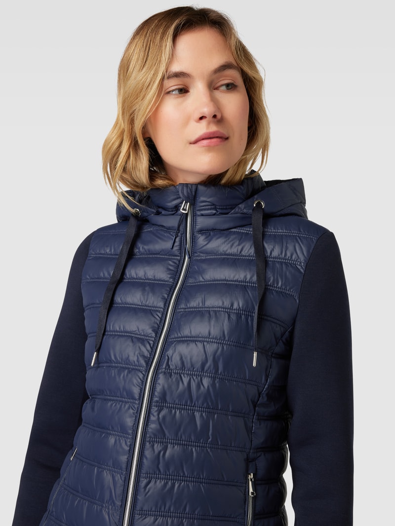 Jacke mit Two-Tone-Machart in dunkelblau