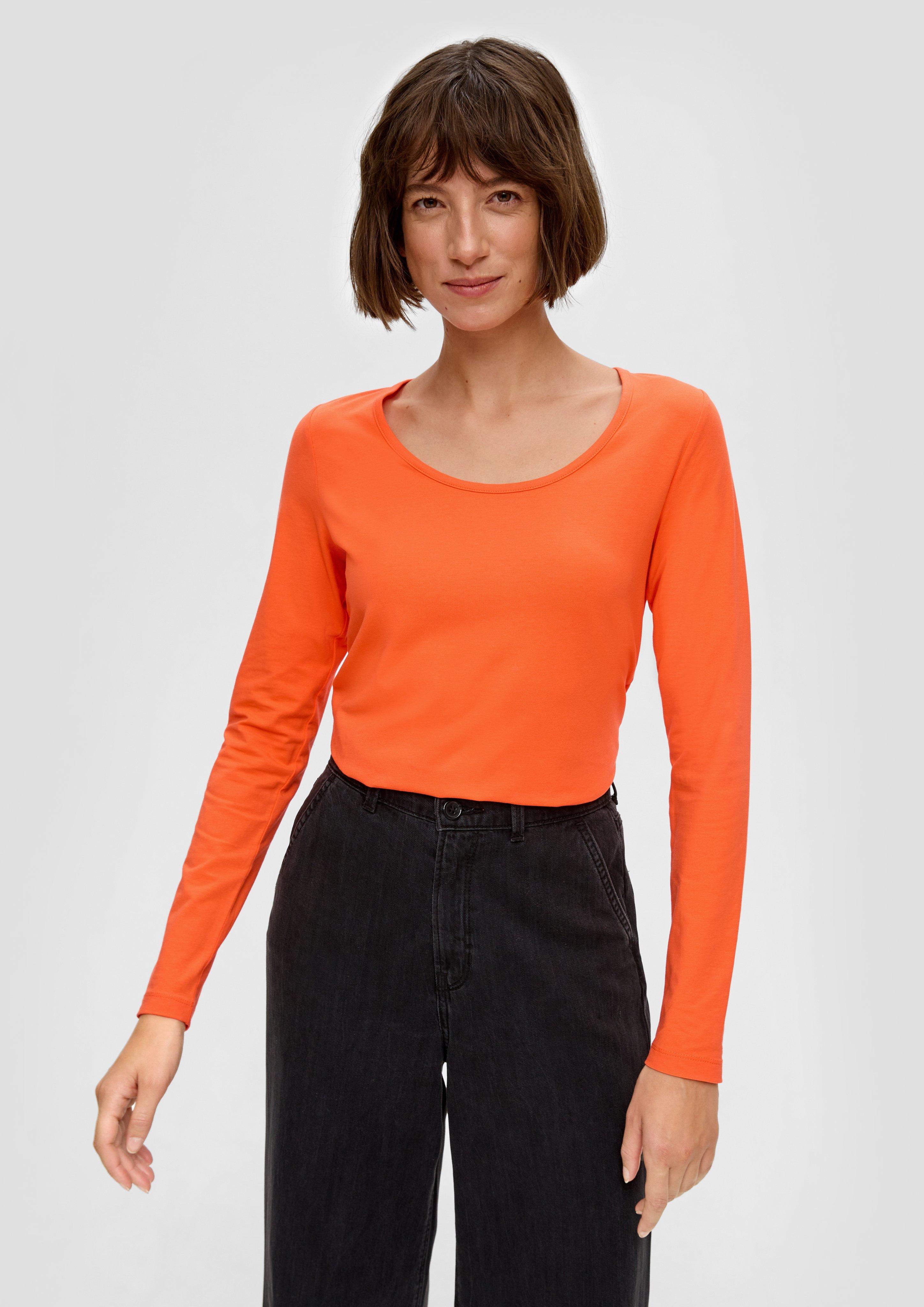 Langarmshirt mit Scoop Neck  2139882-2504